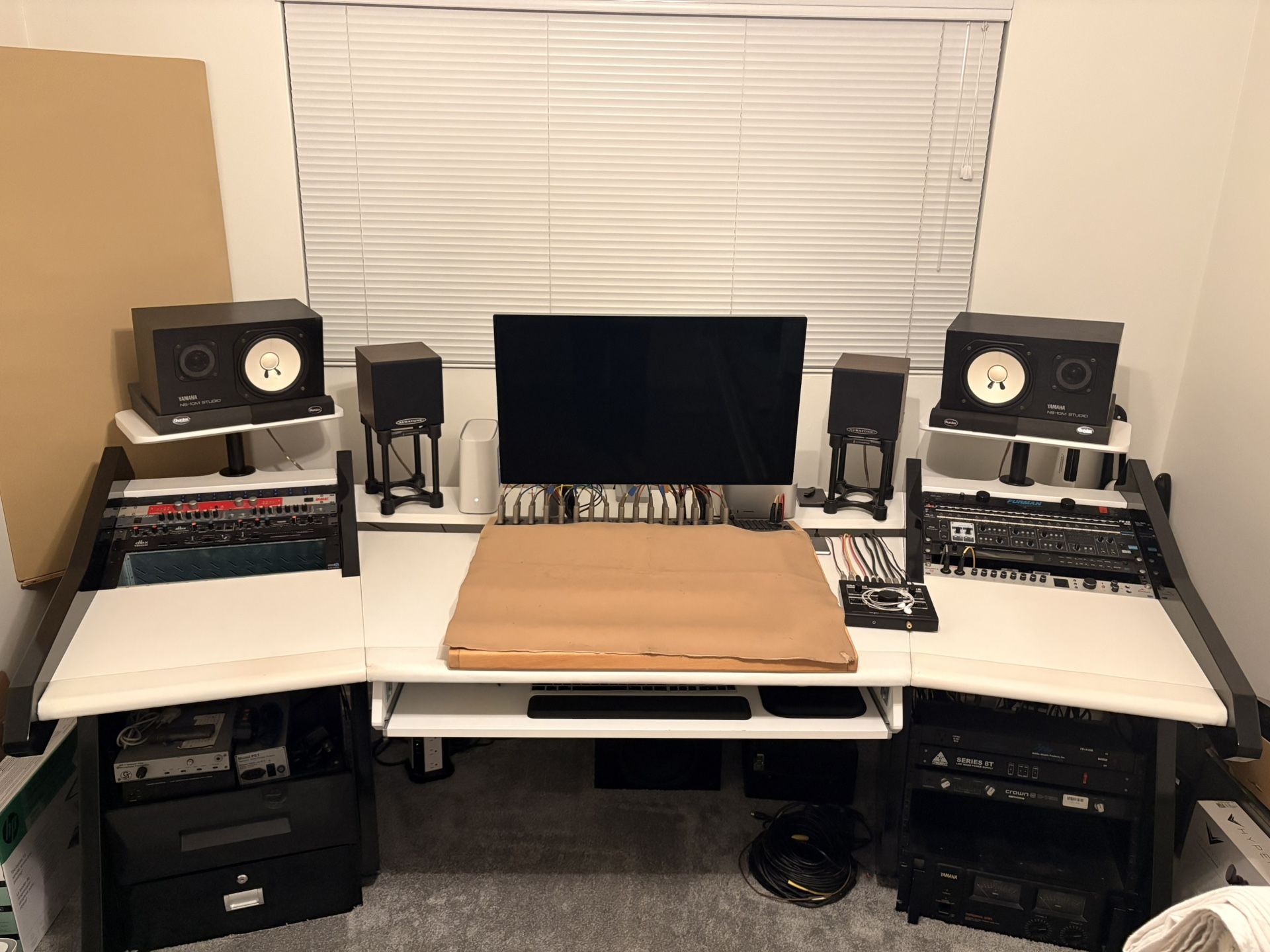 StudioDesk Pro Line S (White/Black) Desk Workstation