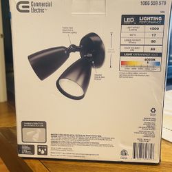 Commercial Electric Twin- Head Directional Outdoor Integrated LED Flood Light in its new box