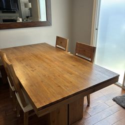 Solid Wood Dining Table & Chairs
