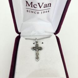 Sterling Silver Cross Necklace It Is SMALL   McVans