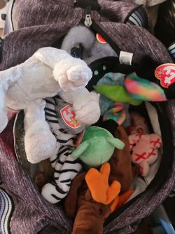 Tote full of beanie babies