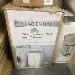 Glacier Bay 24 in. Laundry Sink & Cabinet