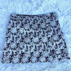✨ NWOT FANCY METALLIC GOLD JACQUARD PRINT MINI SKIRT SMALL ✨
