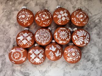 Talavera Inspired Plastic Ornaments 