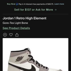 Gortex Jordan 1s High Element