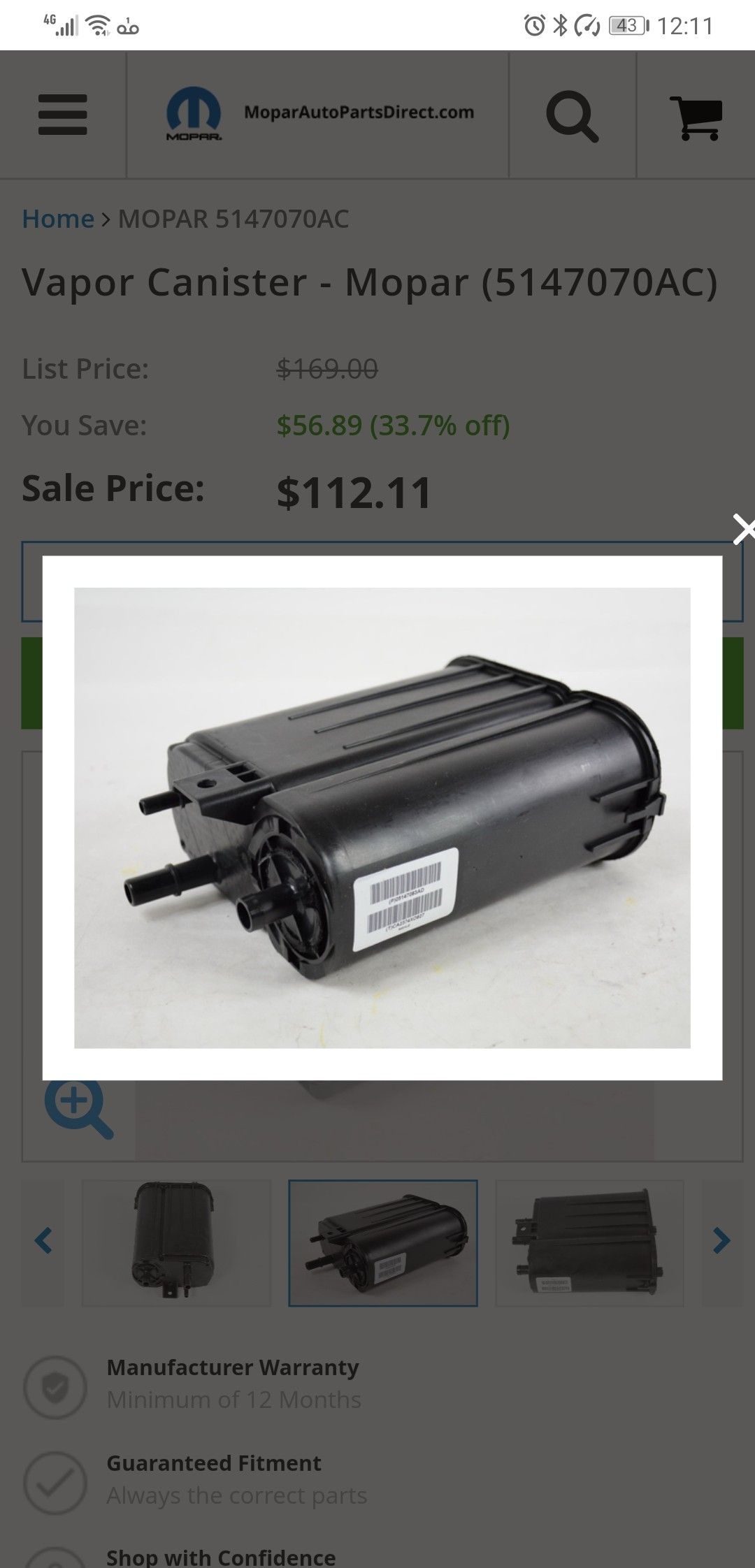 Jeep vapor canister
