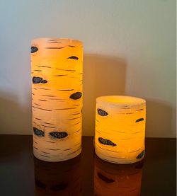 Flameless Candles Birch Bark Effect Battery