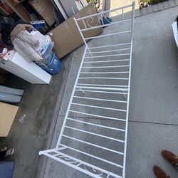 2 White twin bed metal frame