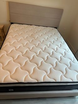 Upholstered Bed Frame with Mattress