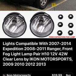 Set of Replacement Fog Lights — Fits 2007–2014 Ford Expedition & 2008–2011 Ford Ranger (Driver & Passenger Side)  • Direct replacement for your factor