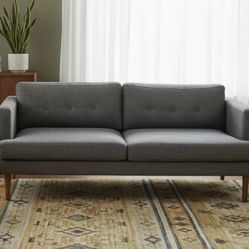 Delivery Available! Retro Mid Century Modern Style Grey Sofa Couch! Great condition! 72x34x30in Seat Height 17in