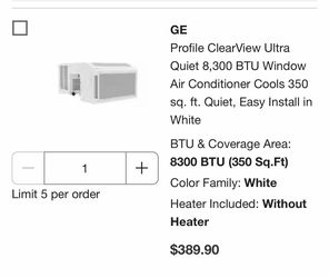 GE window smart Air condition.  Aire acondicionado de ventana nuevo.