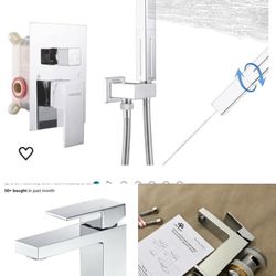 Chrome Bathroom shower set and faucets Brass