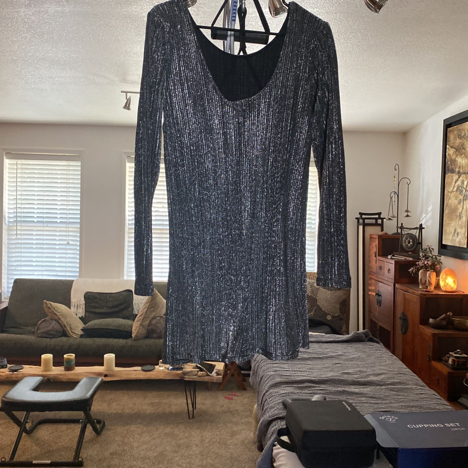 Sparkly Silver Short Short Dress (fits Like Size L)