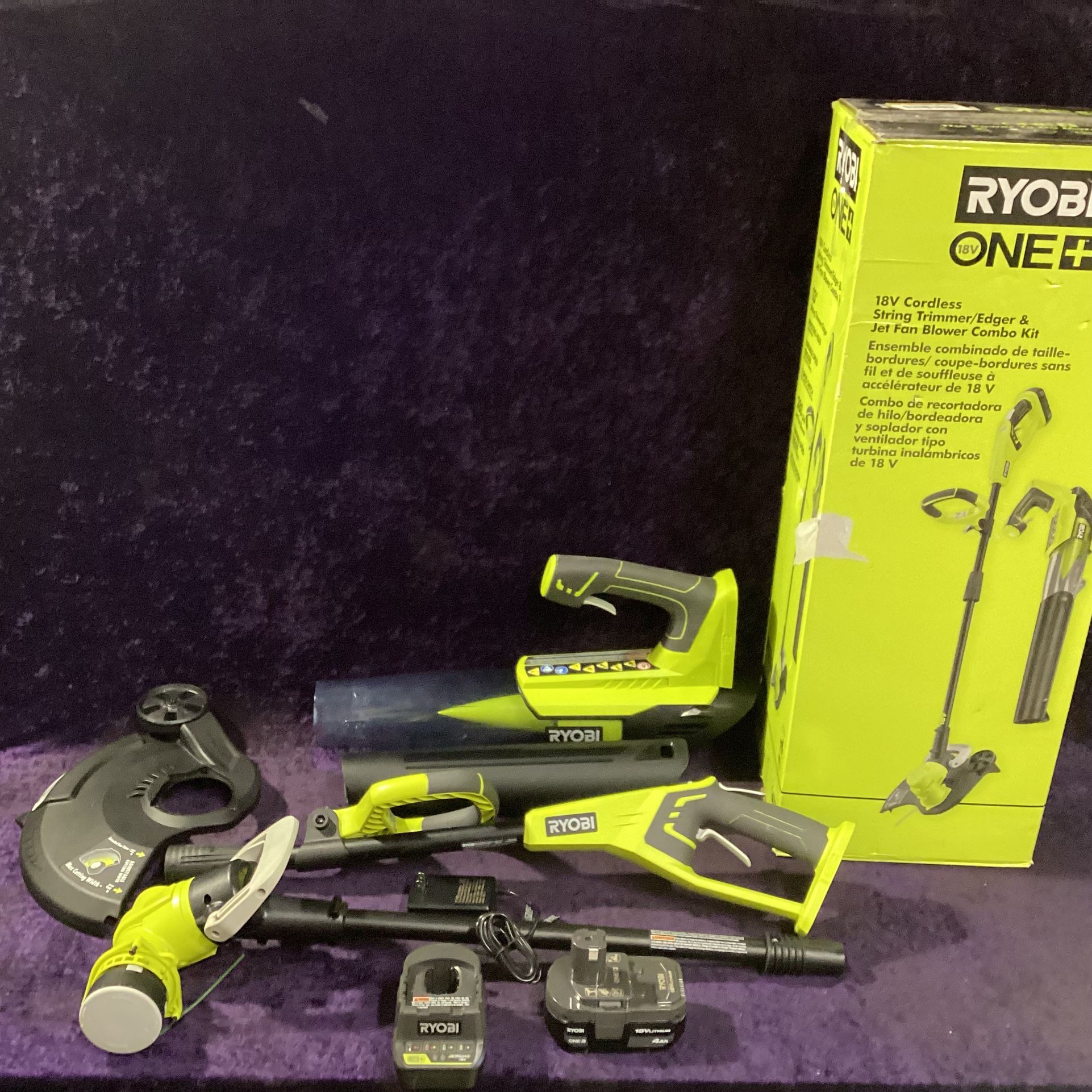 🛠🧰RYOBI ONE+ 18V String Trimmer/Edger & JetFan Blower Kit w/4.0Ah Batt/Charger NEW!-$115!🧰ðŸ›