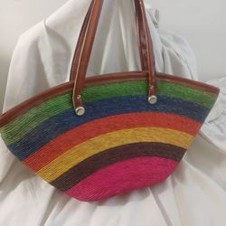 Multicolor Straw Summer Bag