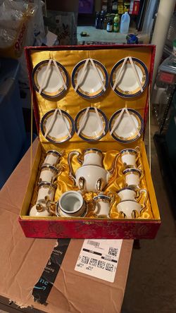 Vintage Fine, Porcelain Espresso Set 