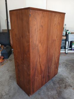 Mid Century Rosewood Walnut Flip Top  Cabinet *50.00 Firm* 53.5"H x 31"W x 18"D
