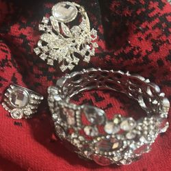 glittery bracelet and a ring