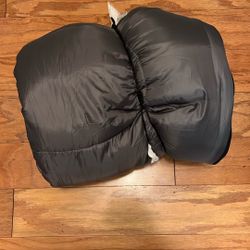 Coleman Adult Gray Rectangle Sleeping Bag Flannel Lining 