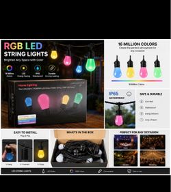 RGB LED Outdoor String Lights – Waterproof Patio Lights | Brand New
