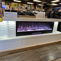 Fully Assembled 71” Tv Stand LED Mirrored Fireplace ( Take It Home In Payments/ Llevalo A Casa En Pagos) 