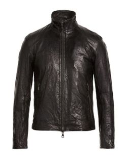 John Varvatos Men's Black Slim Fit Sheepskin Leather Jacket Size 36R Luxury Designer Outerwear Motorcycle Biker Moto Coat