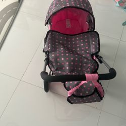 Doll Stroller With Diaper Bag 