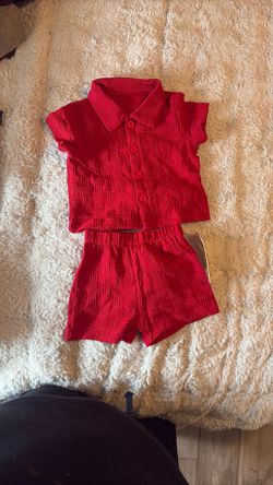 SHEIN Kids 2 Piece Red Set