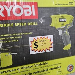 New Ryobi corded variable speed drill