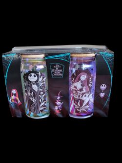 The Nightmare Before Christmas 16oz Glass Tumbler Set w/ Glass Straws