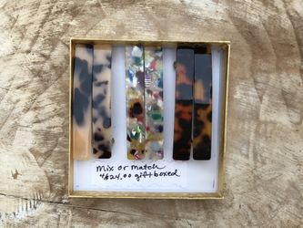 4 Barrettes For $24.  Gift Boxed. 