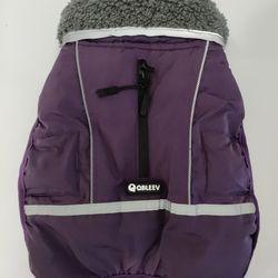 QBLEEV Winter Dog Coat Reflective Small Waterproof Warm Jacket Turtleneck Purple (New)