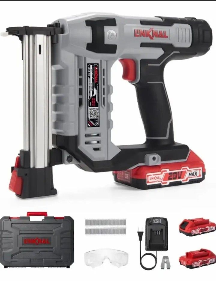 Cordless T Nailer Battery Powered, 14 Gauge 3/4'' (ST18) Electric Nail Gun, 2×Batteries, Charger and 200 Nails Included...NEW IN BOX