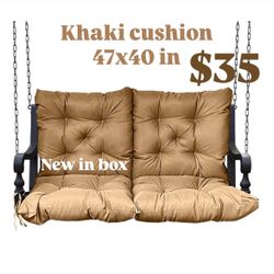 Porch Swing Cushion with Backrest - Waterproof 5” Thickened, All-Weather Outdoor Cushion for 2-3 Seater Swings, Heavy-Duty Quick-Dry Fabric with Right