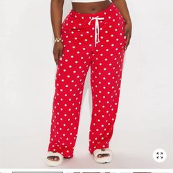 VALENTINE’s DAY RED FUZZY PAJAMAS 