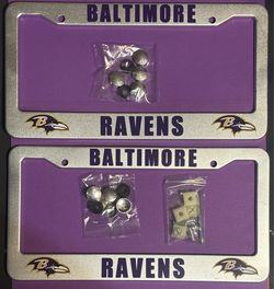 Ravens Chrome Color License Plate Frames