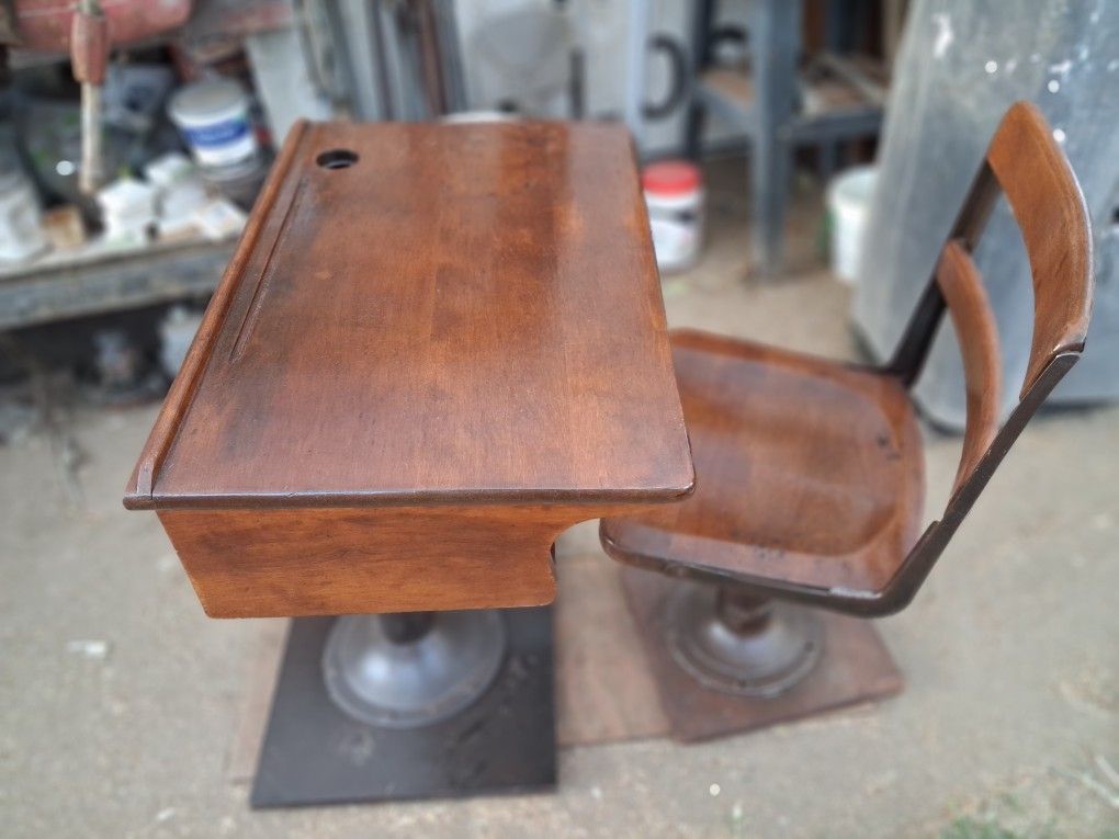 Vintage School Desk And Chair