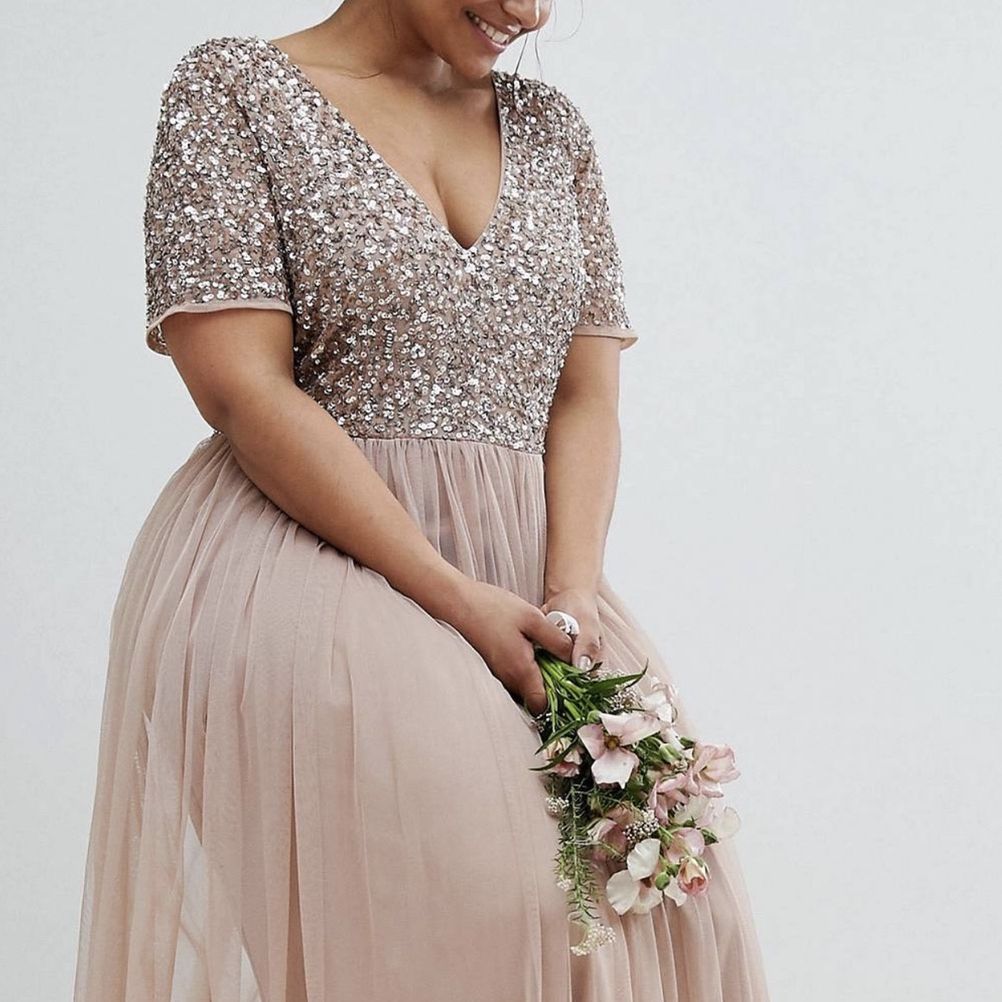 Beaded Blush Dress