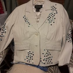 Womens Leather Jacket Size M.