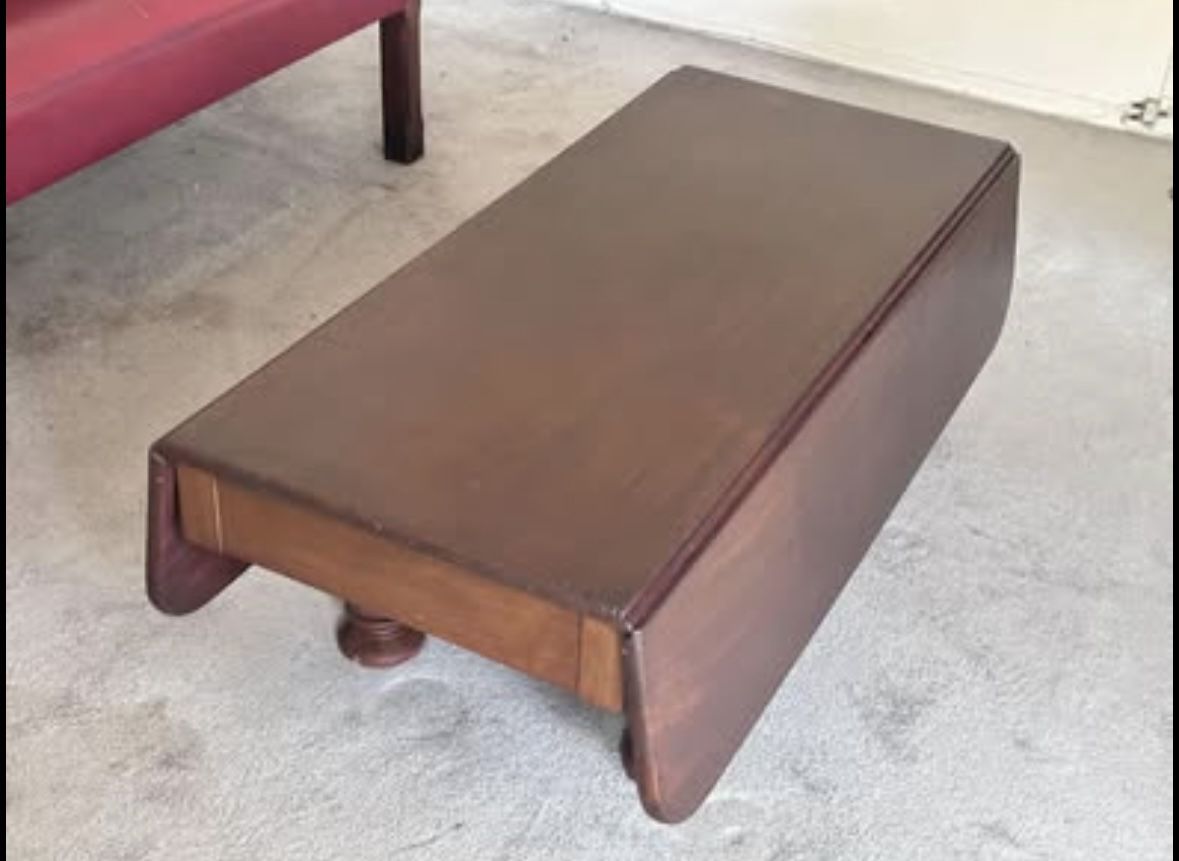 Vintage Solid Wood 1930’s Dropleaf Coffee Table