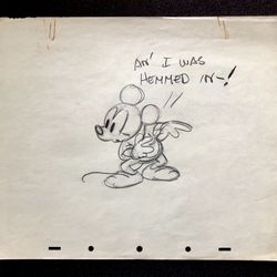 Walt Disney Mickey Mouse - The Brave Little Tailor 1936 Animation Production Pencil Drawing 2/2