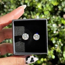 6cttw Big moissanite VVS1 big 9mm (3ct Ea-stud )earrings