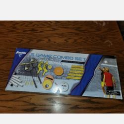 NEW 5-In-1 Backyard Game Combo Set Volleyball Badminton Flying Disc flip toss