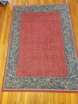 MADE IN USA Enchantment Rug Carpet 66" (5.5 ft) x 91" (7.5 ft) Filigree Claret Textrasoft 100% Olefin