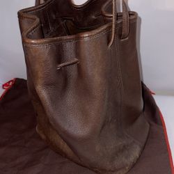 Vintage Coach Drawstring Leather Bag 