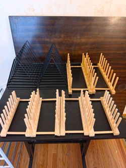 Vinyl Record Rack Bundle – 8 Wooden & Metal Holders