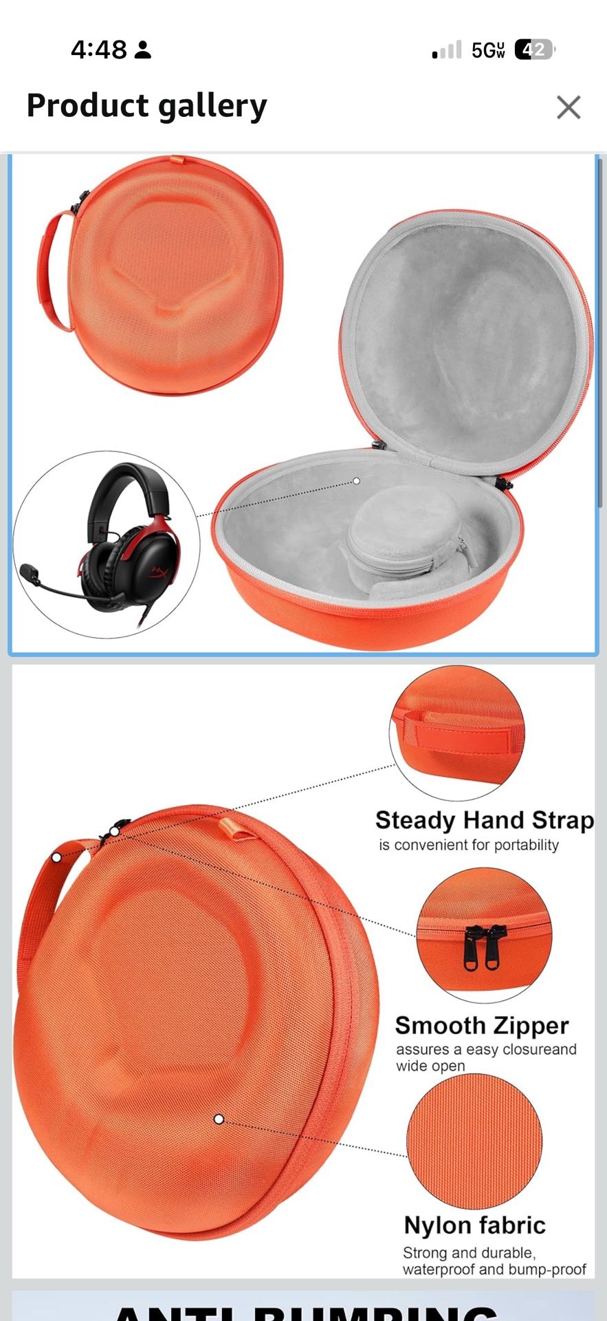 Hard Organizer Portable Carry Travel Case for AirPods Max, for Sony & Audio-Technica Headphones – Shockproof, Waterproof & Durable Protection,Orange -