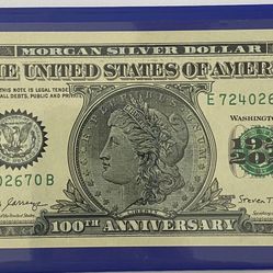 100th Anniversary Morgan Silver Dollar Commemorative Note