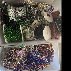 Huge Collection Mardigra Beads New Years Eve Jewelry Arts Crafts multicolor